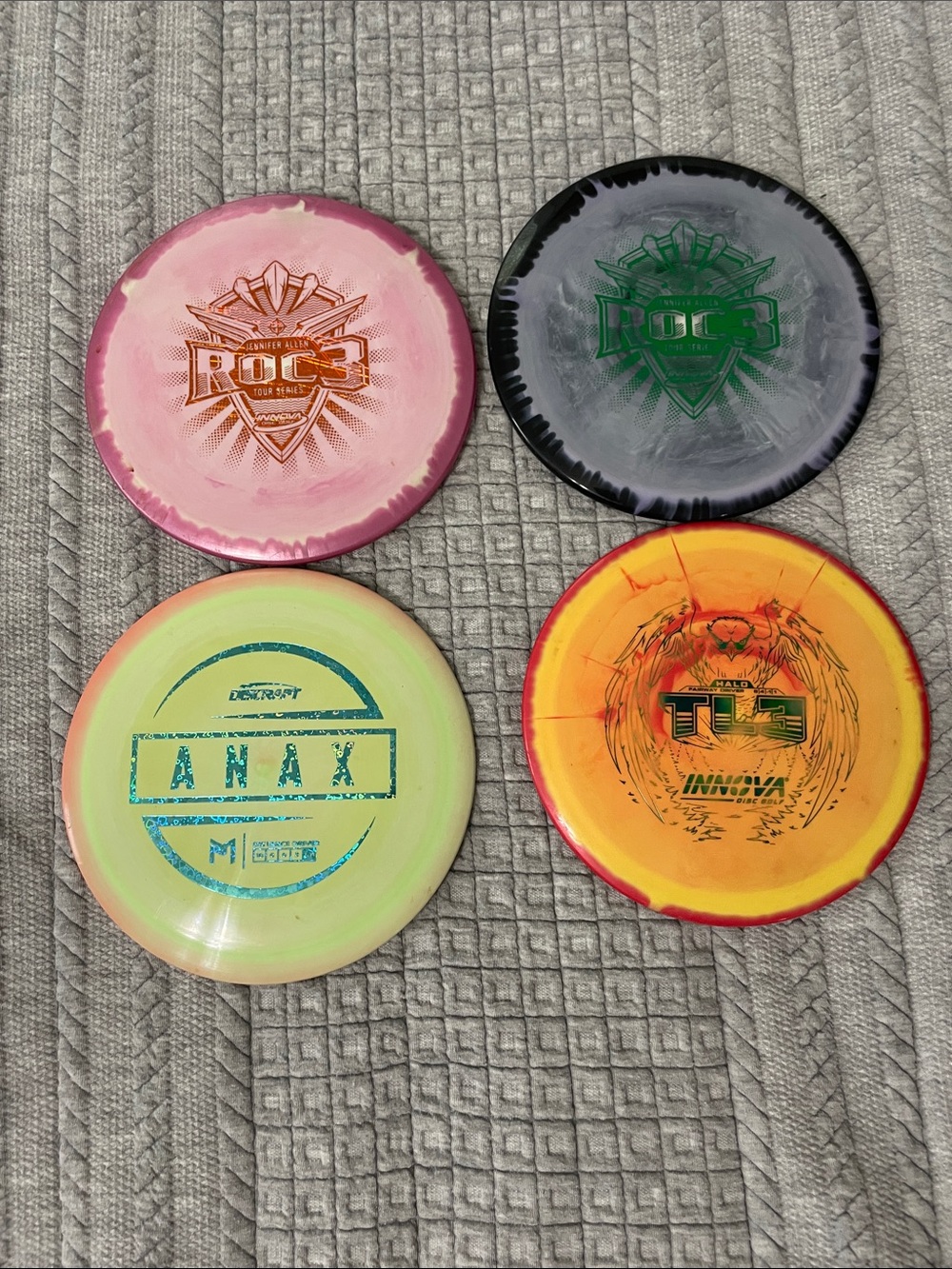Pink and Orange Disc Golf Driver and Midrange Set - Anax, Roc3 & TL3